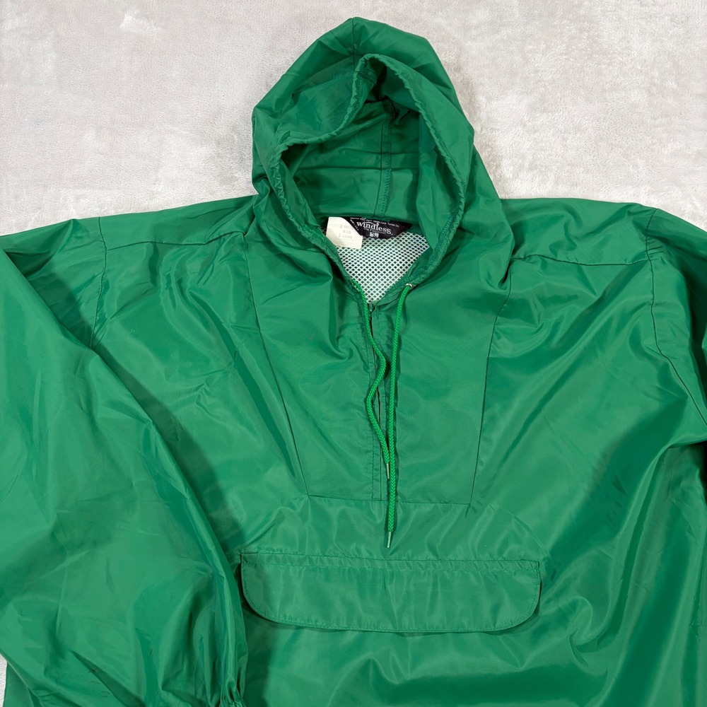 Vintage Windless Green Anorak Windbreaker Jacket Mens Large
